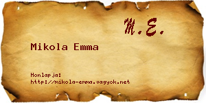 Mikola Emma névjegykártya