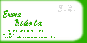 emma mikola business card